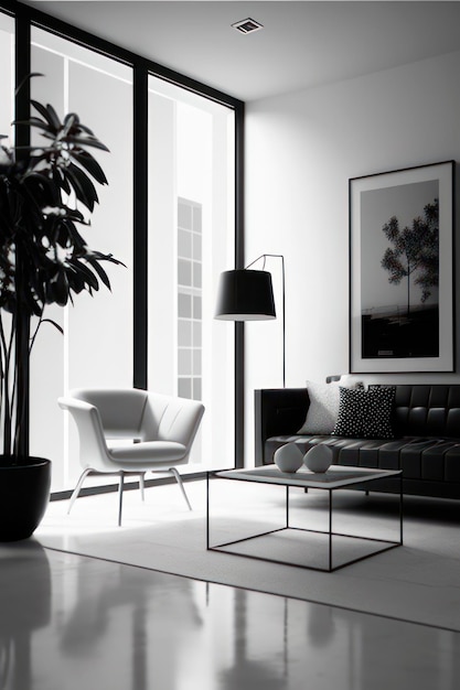 white living room with luxury red chair and sofa accents