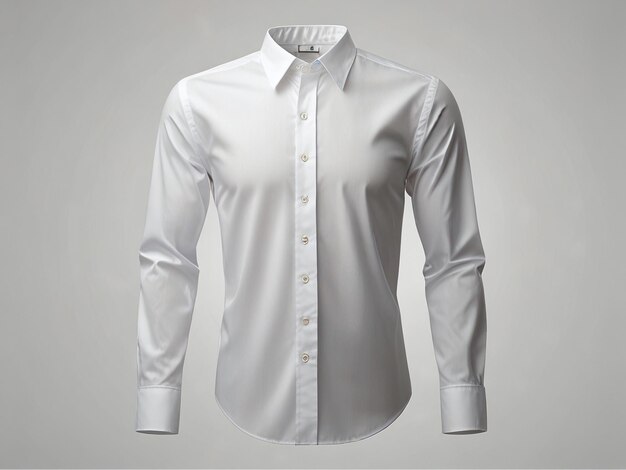 Photo white longsleeve buttondown dress shirt