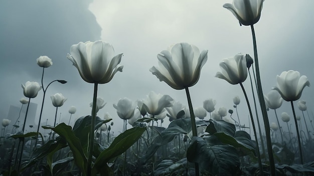 White Lotus flowers blossom on the morning