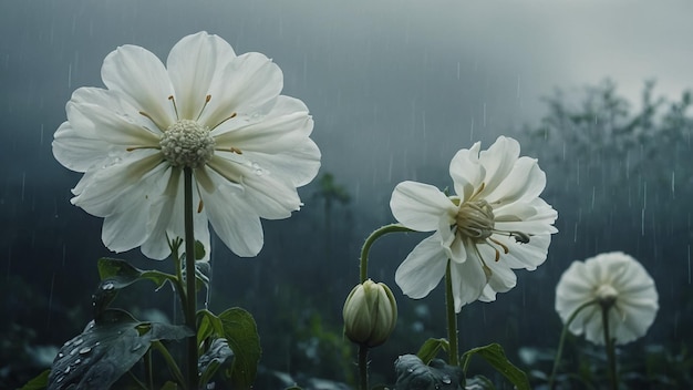 White Lotus flowers blossom on the morning