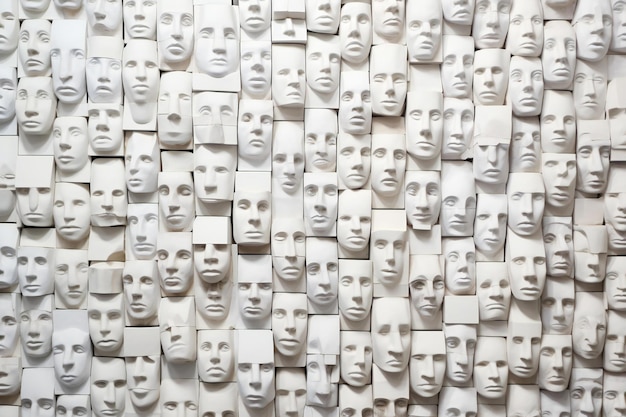 White mannequins in a shop window in Paris France