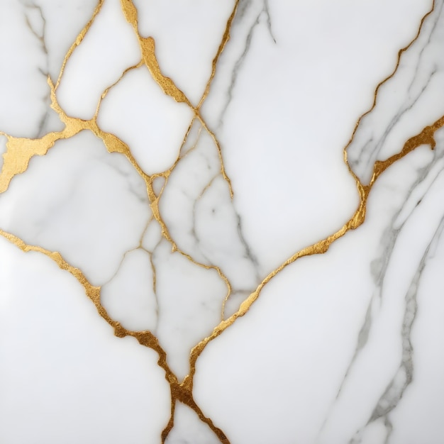 White marble background with gold inlay veins