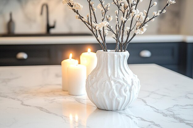 Photo a white marble countertop with a white marbl