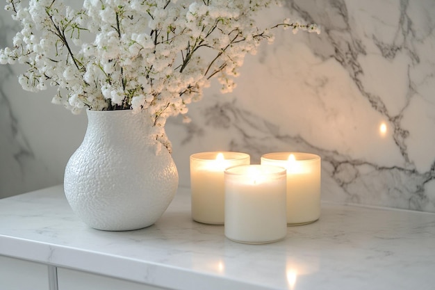 A white marble countertop with a white marbl