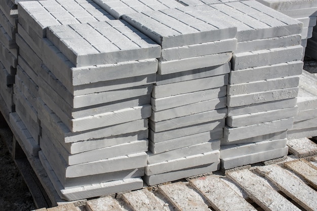 White marble slabs stacked on top of each other