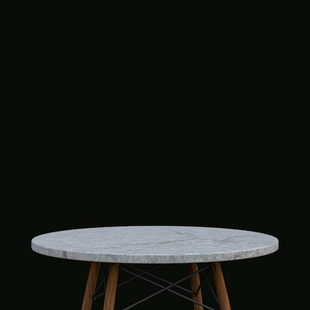 White marble table or product stand for display product on black