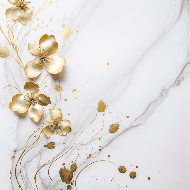 a white marble texture background with gold veins