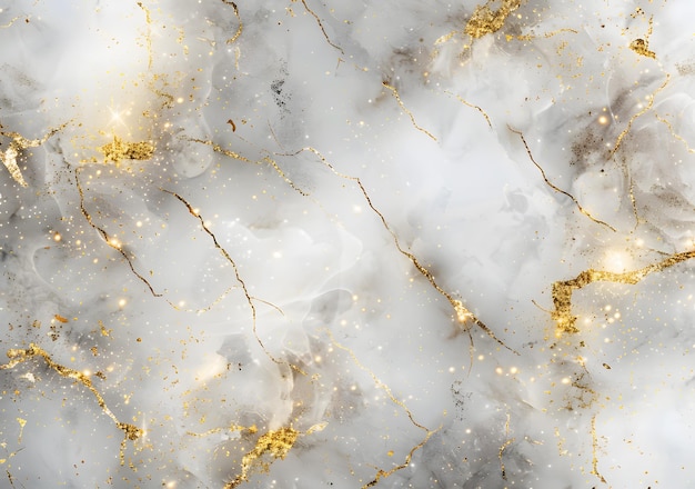 White marble texture with golden veins Luxury background for design