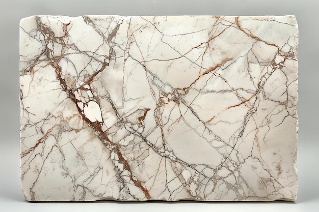 Photo a white marble with a brown and tan pattern