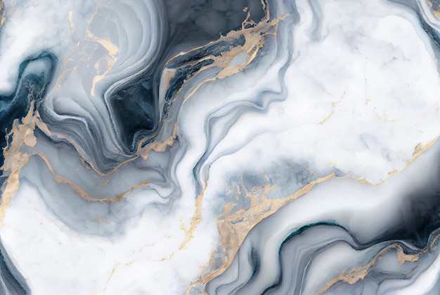 White marble with gold and blue agate abstract background