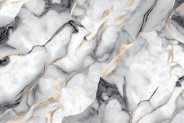 White marble with gold and grey veins abstract background