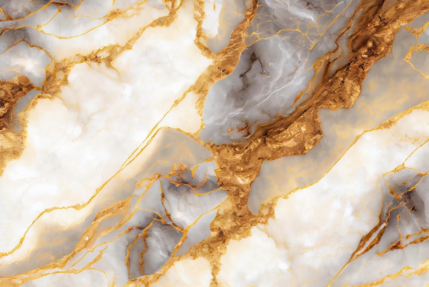 White marble with gold and grey veins abstract background