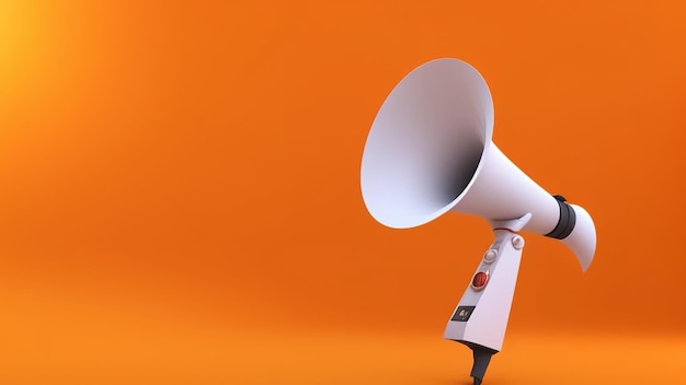 White megaphone or bullhorn background