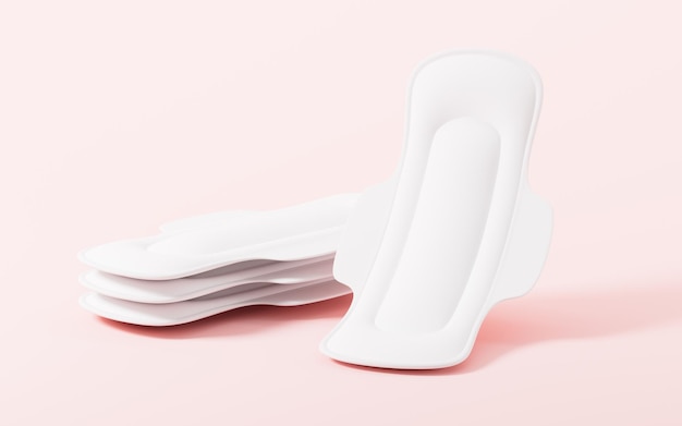 Photo white menstrual pad model 3d rendering