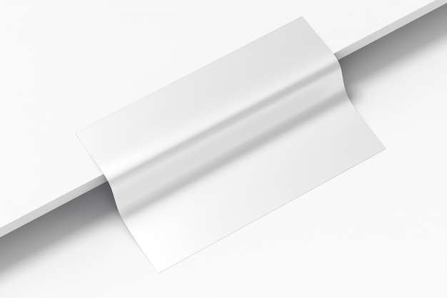 A white metal sheet with a white background.