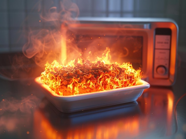 White microwave oven with white plate of food inside of it