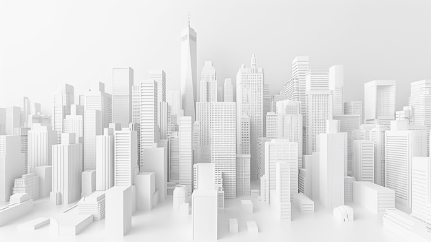 White Minimalist Cityscape Model