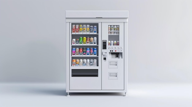 The white model of vending machine with white background