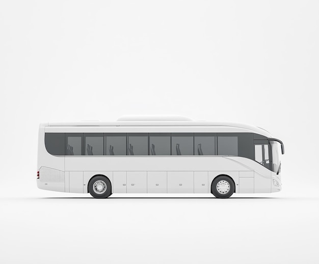 Photo white modern coach bus isolated on white background