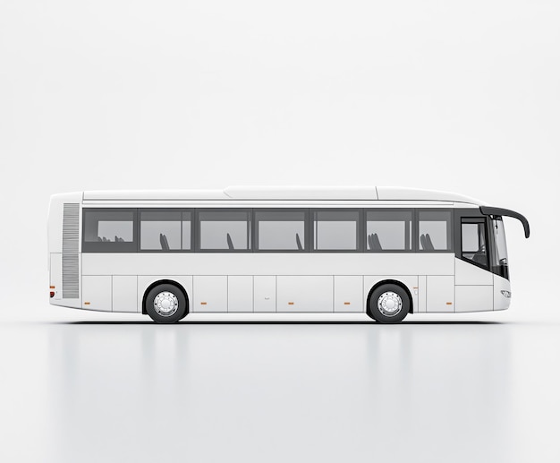 Photo white modern coach bus isolated on white background