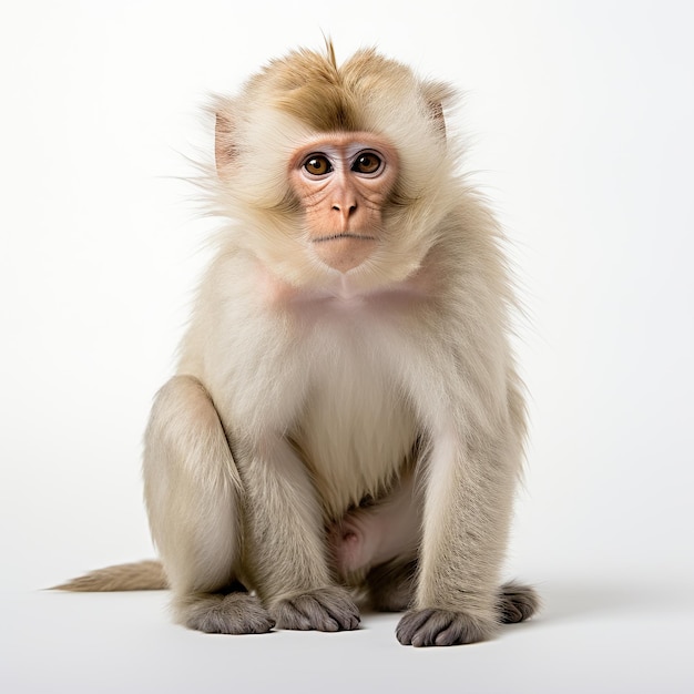 a white monkey in white background