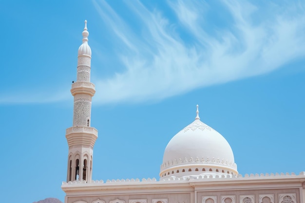 white mosque blue sky