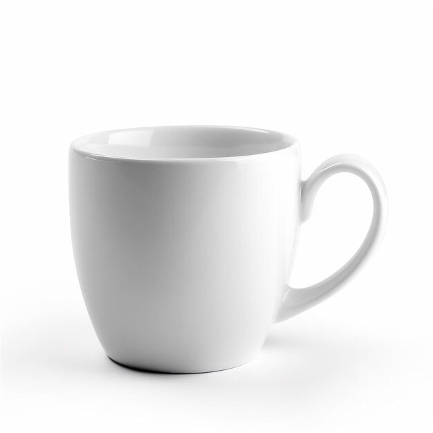 White mug isolated on white background AI generated content