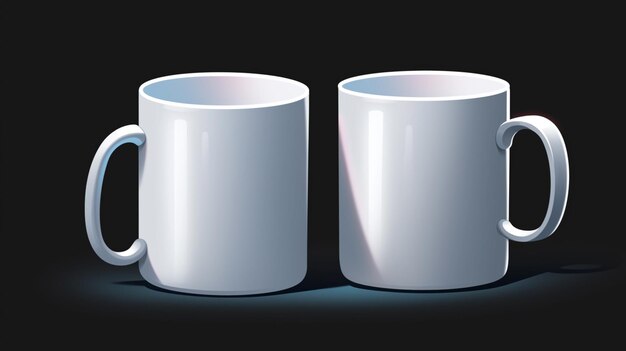 White mug isolated on white background Mug 3d model