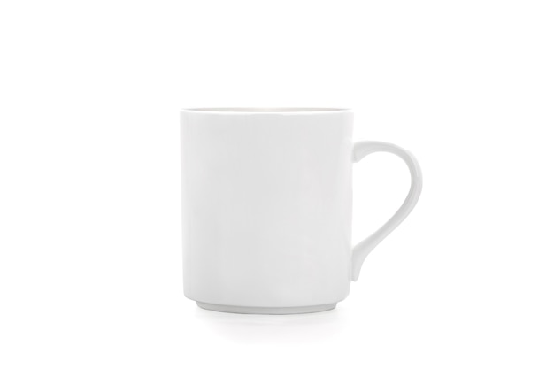 White mug isolated with copy space on white background