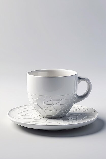 White mug on a platter generative ai