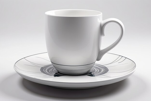 White mug on a platter generative ai