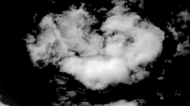 White natural clouds isolated on a black background. High quality photo