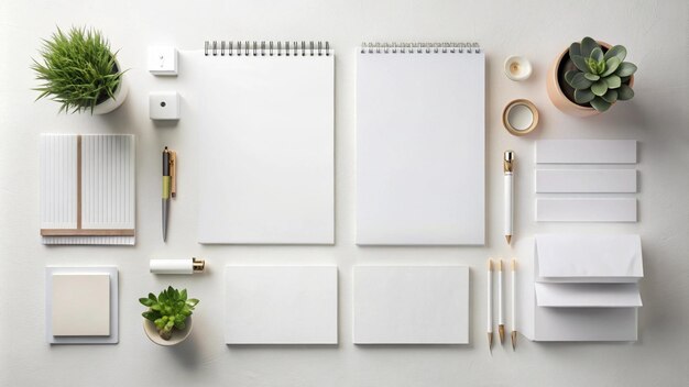 Photo a white notebook with a pen on it and a pen on the table