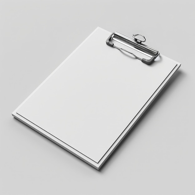 a white notebook with a silver lock sits on a gray surface