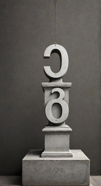 a white number on a post with a number on it