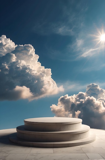 a white object with the sun shining through the clouds