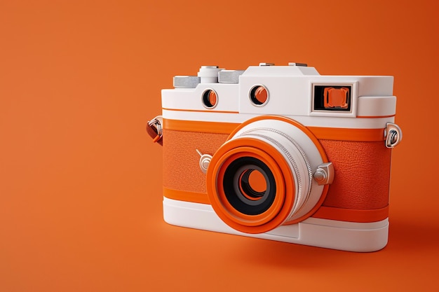 a white and orange camera