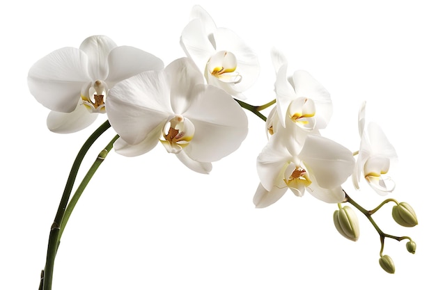 White Orchid Flower Isolated on White Background