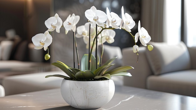 White Orchids in Modern Floral Arrangement