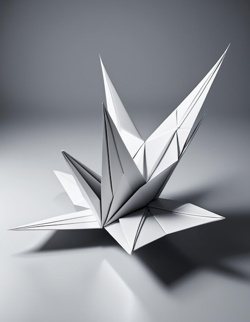 Photo a white origami origami is made by a paper