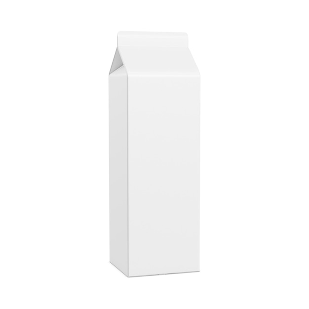 a white pack of milk isolated on a white background