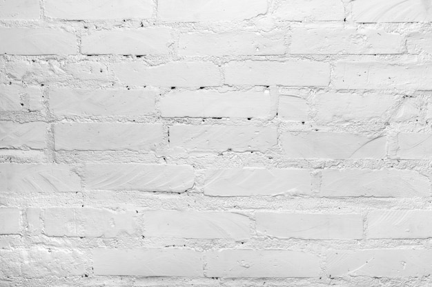 White painted brick wall background