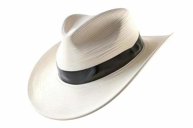 White panama hat isolated on white background White panama hat isolated on white background