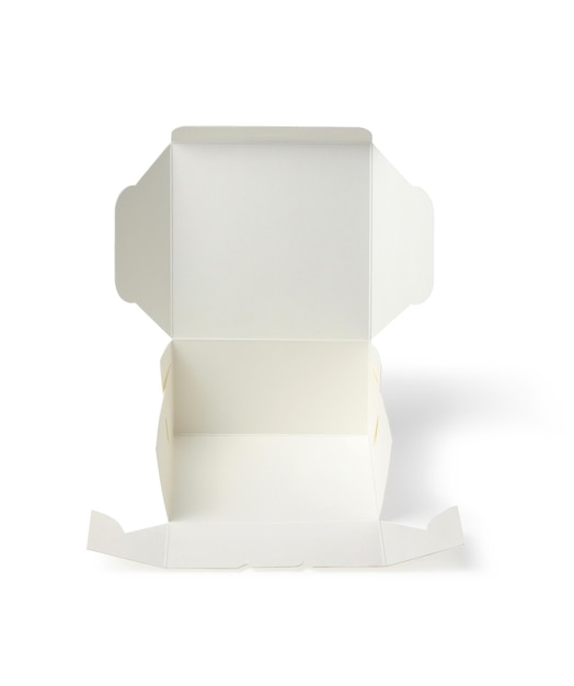 White paper box for food package on a white