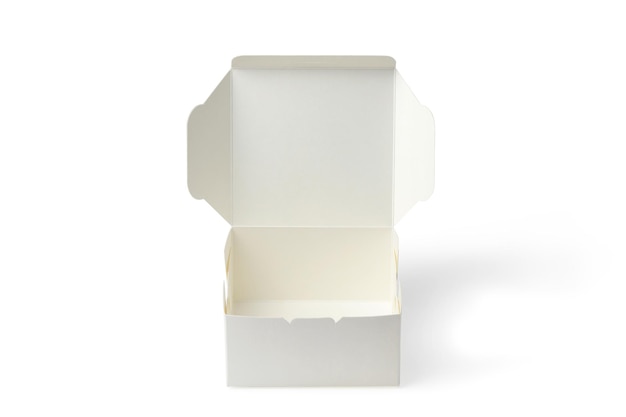 White paper box for food package on a white