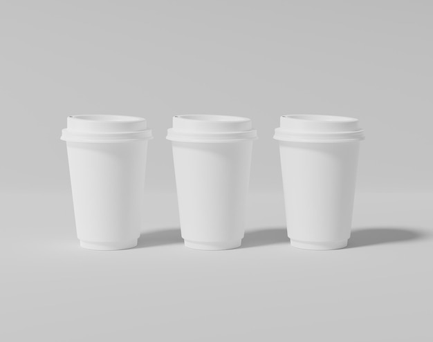 White paper coffee cup mockup Realistic round package