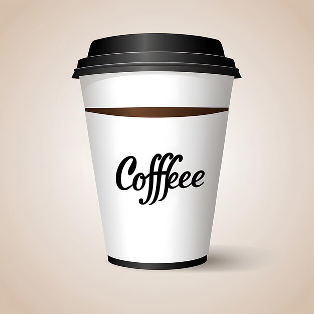 Photo a white paper coffee cup with the words coffee day written in stylish brown lettering