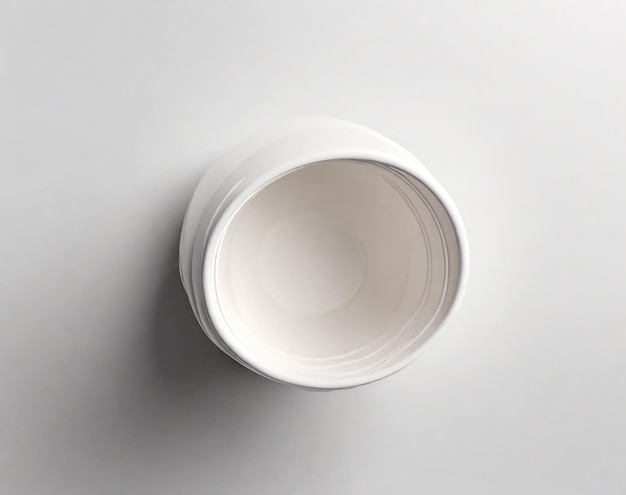 white paper cup on white background