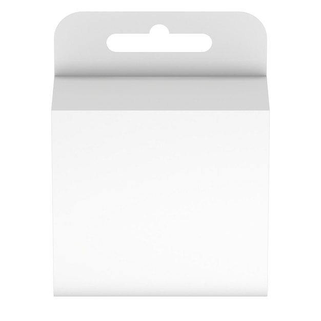 White paper hanging box large Packaging container with hanging hole Mock up template 3d render