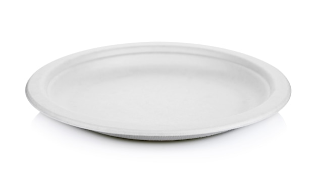 White paper plate isolated on white